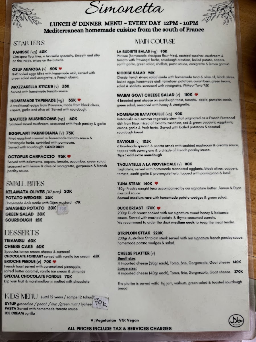 Menu Simonetta, Kuta Lombok , Cuisine From The South Of France-1