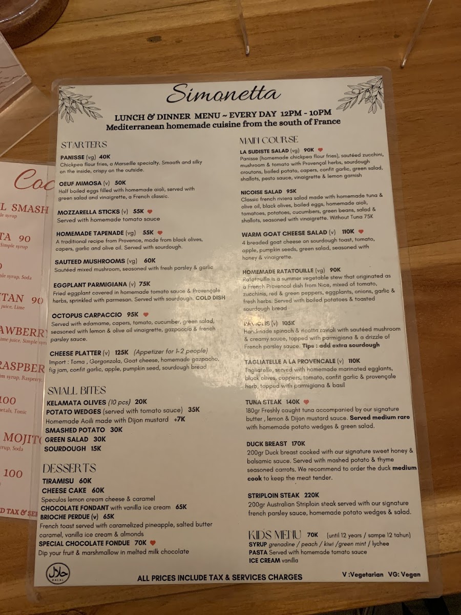 Menu Simonetta, Kuta Lombok , Cuisine From The South Of France-9